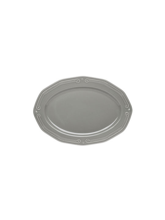 Estia Athénée Platou de Servire Oval din Porțelan Gri 25x18buc 1buc Estia Athénée Platou de Servire Oval din Porțelan Gri 25x18buc 1buc