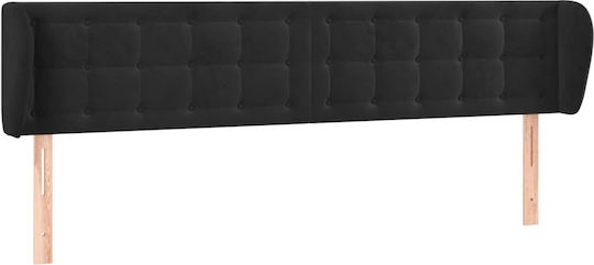 vidaXL Fabric Bed Headboard Black 163x88cm