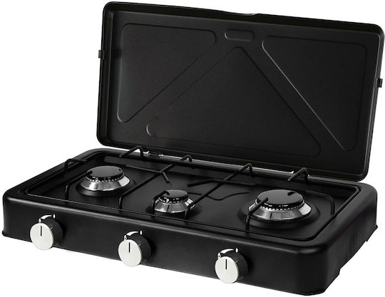Kumtel Liquid Gas Countertop Triple Burner Black