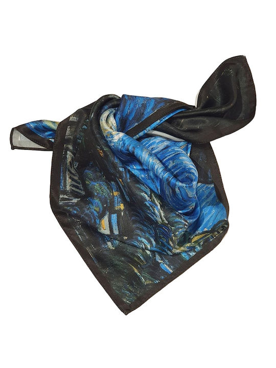 Van Gogh Damen Taschentuch "Sternennacht" mit Seidensinn