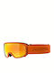 Alpina Scarabeo Q-Lite Ski- & Snowboardbrille Kinder Rot mit Linse Spiegel in Orange Farbe