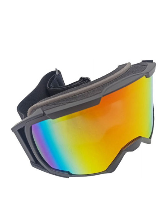 Ski & Snowboard Goggles Kids Black with Lens in Orange Color Ski & Snowboard Goggles Kids Black with Lens in Orange Color