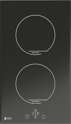 Thermogatz TGS IND22 GL Domino Autonomous Cooktop with Induction Burners and Locking Function 30x52cm