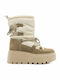 Leather Women's Ankle Boots Platform Beige