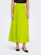 Only Pleated High Waist Midi Skirt in Green color