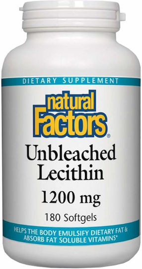 Natural Factors Unbleached Lecithin 1200мг 180 софтджел