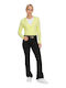 Only Women's Crop Top Long Sleeve with V Neckline Sunny Lime