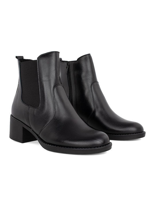 Castor Anatomic Leder Damen Knöchelstiefel Schwarz