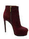Wildleder Stiefeletten Damen Burgundisch