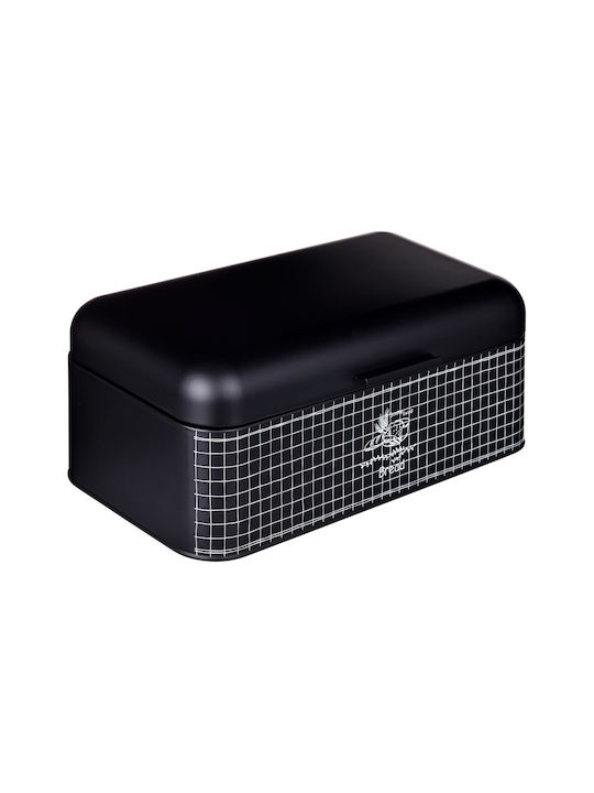 Maestro Metallic Bread Box with Lid Black