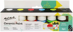 Mont Marte Liquid Craft Paints Set Multicolour for Porcelain and Glass 20ml 6pcs