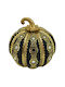 Karvounis Decorative Pumpkin made of Plastic Black - Gold 13.5x13.5x14cm 1pcs