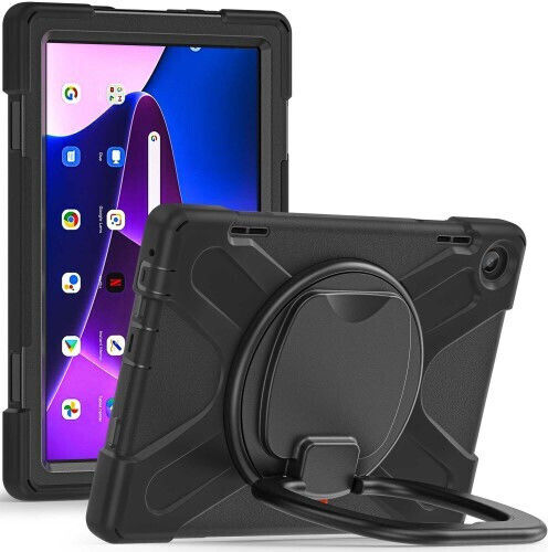 360 X-Armor Kickstand Flip Cover Περιστρεφόμενη Ανθεκτική Μαύρη (Lenovo Tab M10 (3rd Gen) 10.1'')
