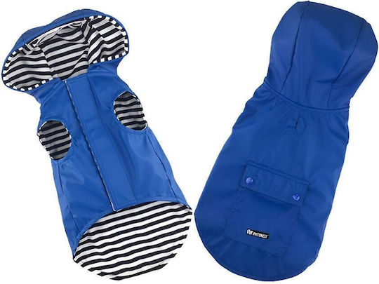 Pet Interest Stripe Lining Кучешки палта Водоустойчиво Худи Син XXLarge с дължина на гръбчето 55 см. 50052