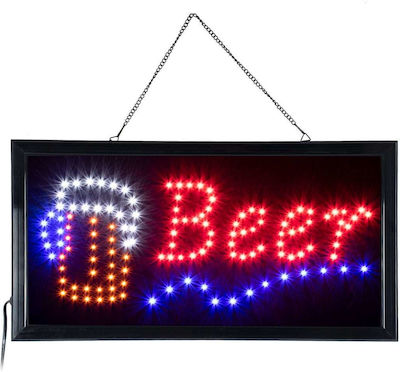 GloboStar Semn static cu LED-uri Cu o singură față Impermeabil 48x25cm Roșu / Albastru / Portocaliu