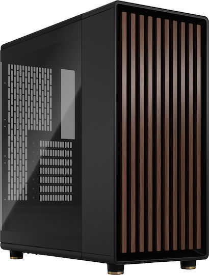 Fractal Design North Gaming Midi Tower Computer Case with Side Window Charcoal Black TGD