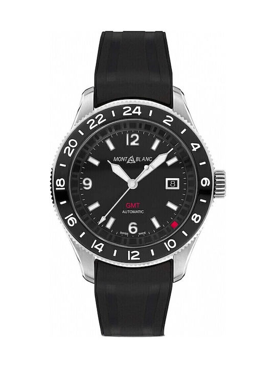 MontBlanc 1858 Gmt Herrenuhr Automatisch mit Gummi Armband