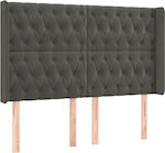 vidaXL Bed Headboard made of Fabric Dark Gray 163x16x118cm