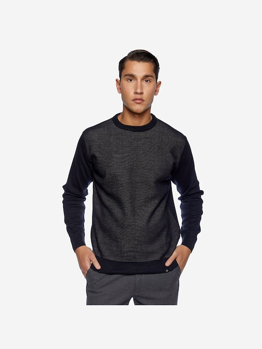 Sogo Herren Langarm-Pullover Marineblau