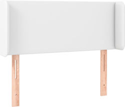 vidaXL Bed Headboard in White Leather 103x88cm