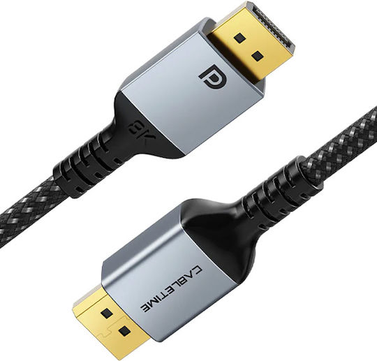 Cabletime Kabel DisplayPort-Stecker - DisplayPort-Stecker 1m Schwarz (CT-DP8K-AG1)