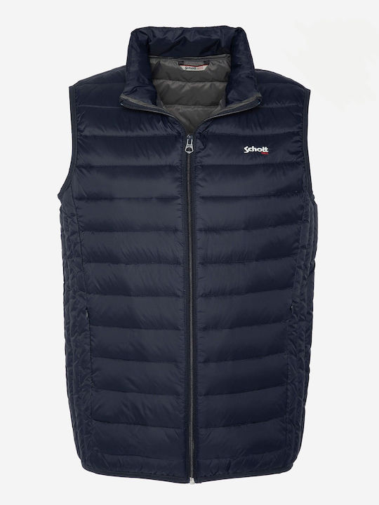 Schott NYC OAKLANDVRS Lightweight sleeveless down jacket eco-friendly Navy