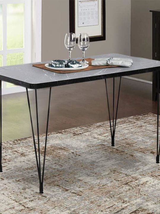Roger Table Dining Room Wooden with Metal Frame...