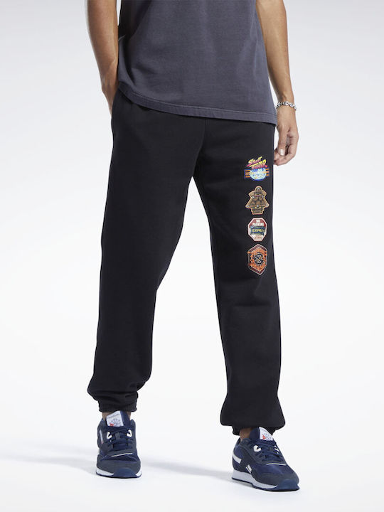 Street Fighter Pantaloni de trening cu Elastic Negru