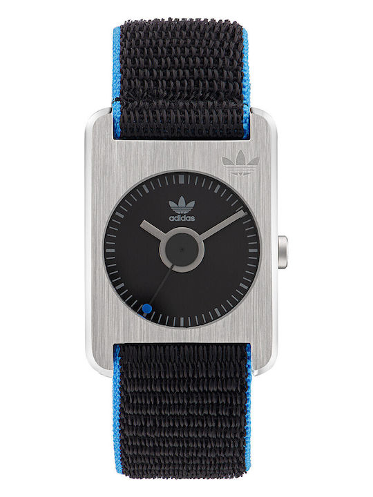 adidas Un Ceas Dama 42.5mm Baterie Cu Curea Textilă Negru/Argintiu