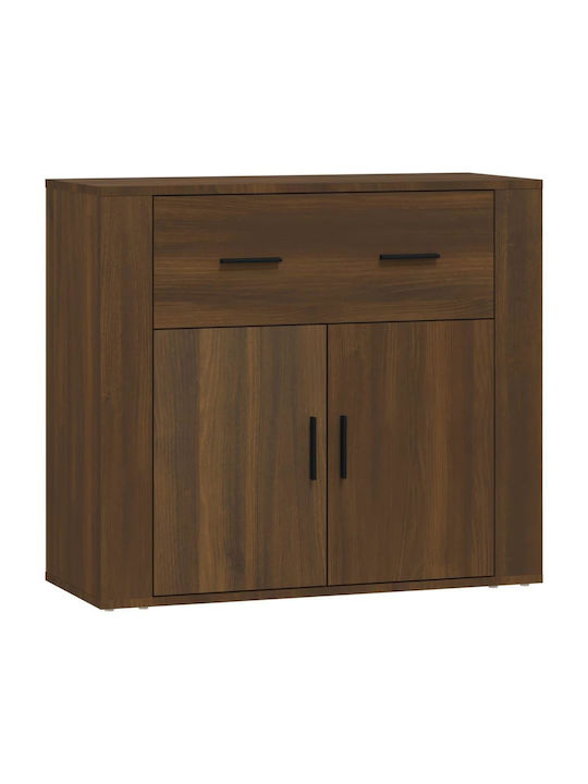 Sideboard Wooden with Drawers Brown Oak 80x33x70cm