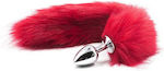 Toyz4lovers Fox Tail Πρωκτική Σφήνα σε Κόκκινο χρώμα 7cm