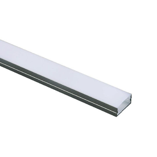 Aca Norm Extern Aluminiumprofil für LED-Streifen mit Opal Abdeckung 200cm