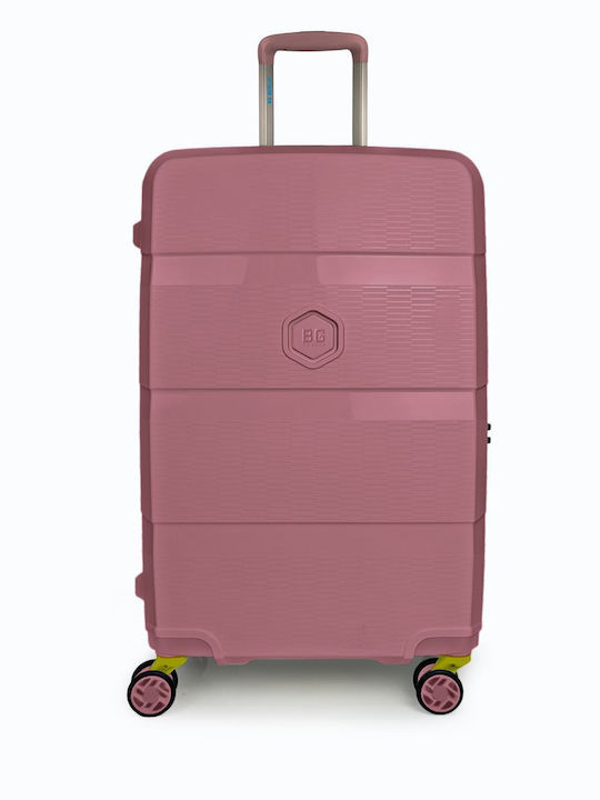 Bg Berlin Expandable Zip2 Large Travel Suitcase Hard Pink with 4 Wheels Height 69.5cm BG003/76/DPINK/26