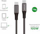 4Smarts Braided USB 2.0 Cable USB-C Male - USB-C 100W PD Black 1.5m
