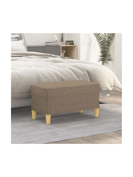 Fabric Upholstered Bench Stool Taupe 70x35x41cm