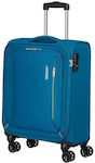 American Tourister Hyperspeed Cabin Travel Suitcase Fabric Petrol with 4 Wheels Height 55cm.