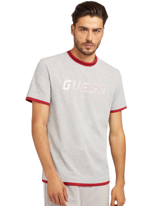 Guess Bărbați T-shirt Sportiv cu Mânecă Scurtă Light Stone Heather