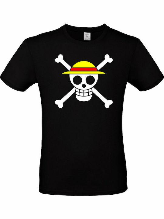 B&C T-shirt One Piece Skull σε Μαύρο χρώμα