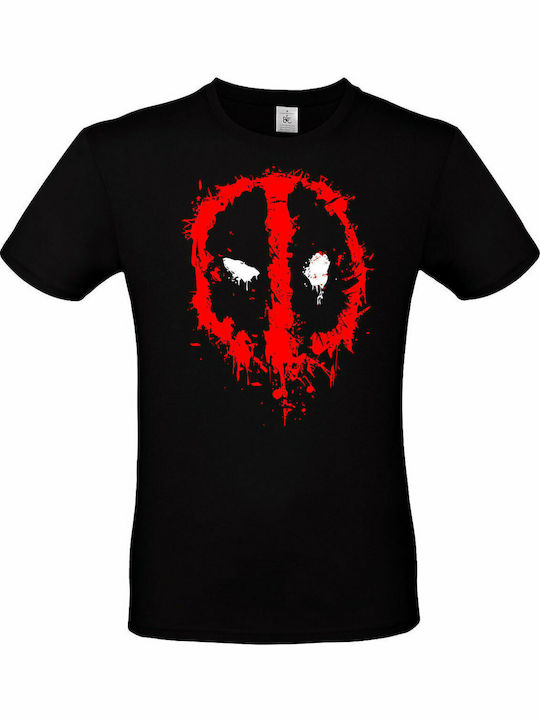 B&C T-shirt Deadpool - Mask Distorted σε Μαύρο χρώμα