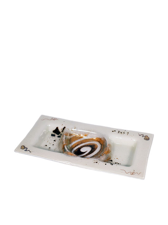 Kallisti Glass Γυάλινη Ορντεβιέρα 3 Θέσεων Χρυσή Π17xΜ35cm