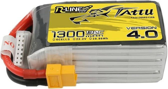 Tattu R-Line V4 Батерия Li-Po 22.2V 1300mAh 130C 6S XT60 за Дрон