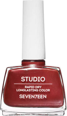 Seventeen Studio Rapid Dry Lasting Color Gloss Βερνίκι Νυχιών Quick Dry Κόκκινο 221 12ml