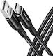 Axagon Braided USB 2.0 Cable USB-C male - USB-A Μαύρο 1m BUCM-AM10AB