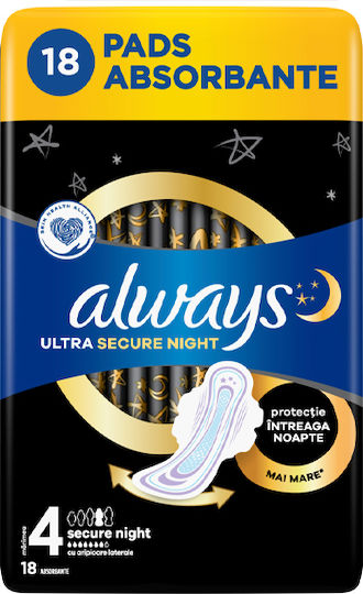 Always Ultra Secure Night Σερβιέτες με Φτερά Νυκτός 12τμχ