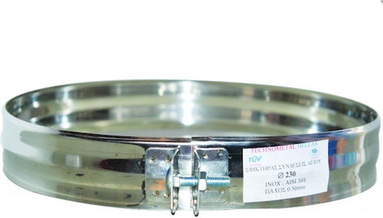 Airduct Hellas Klemme Rauchrohr Inox 120mm Silber