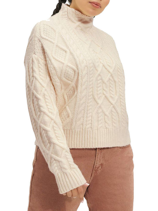 Janae Women's Long Sleeve Sweater Turtleneck Beige