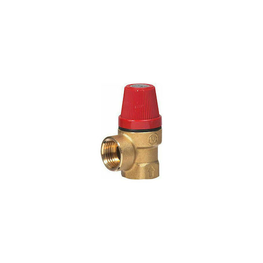 Caleffi Βar Two-Way Brass Pressure Relief Valve ½" for boiler
