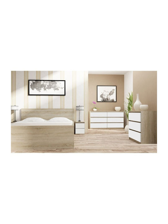 Bedside Table M2 Wooden Beige 30x40x40cm