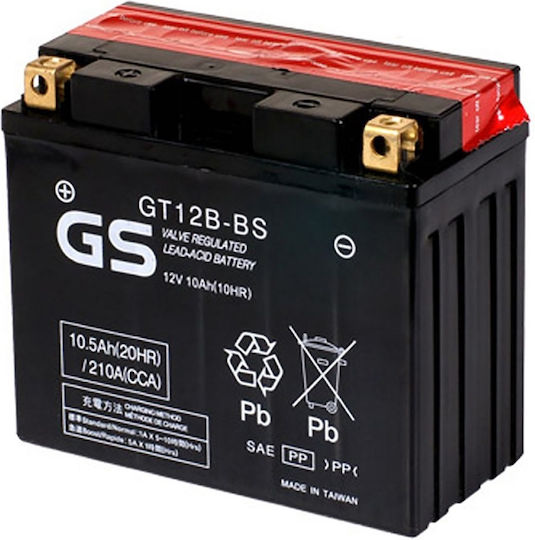 GS Motorradbatterie YT12B-BS mit Kapazität 10Ah
