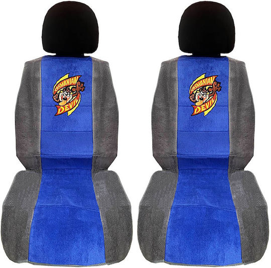 Front Car Covers 2pcs Towel Taz WB Blue / Gray